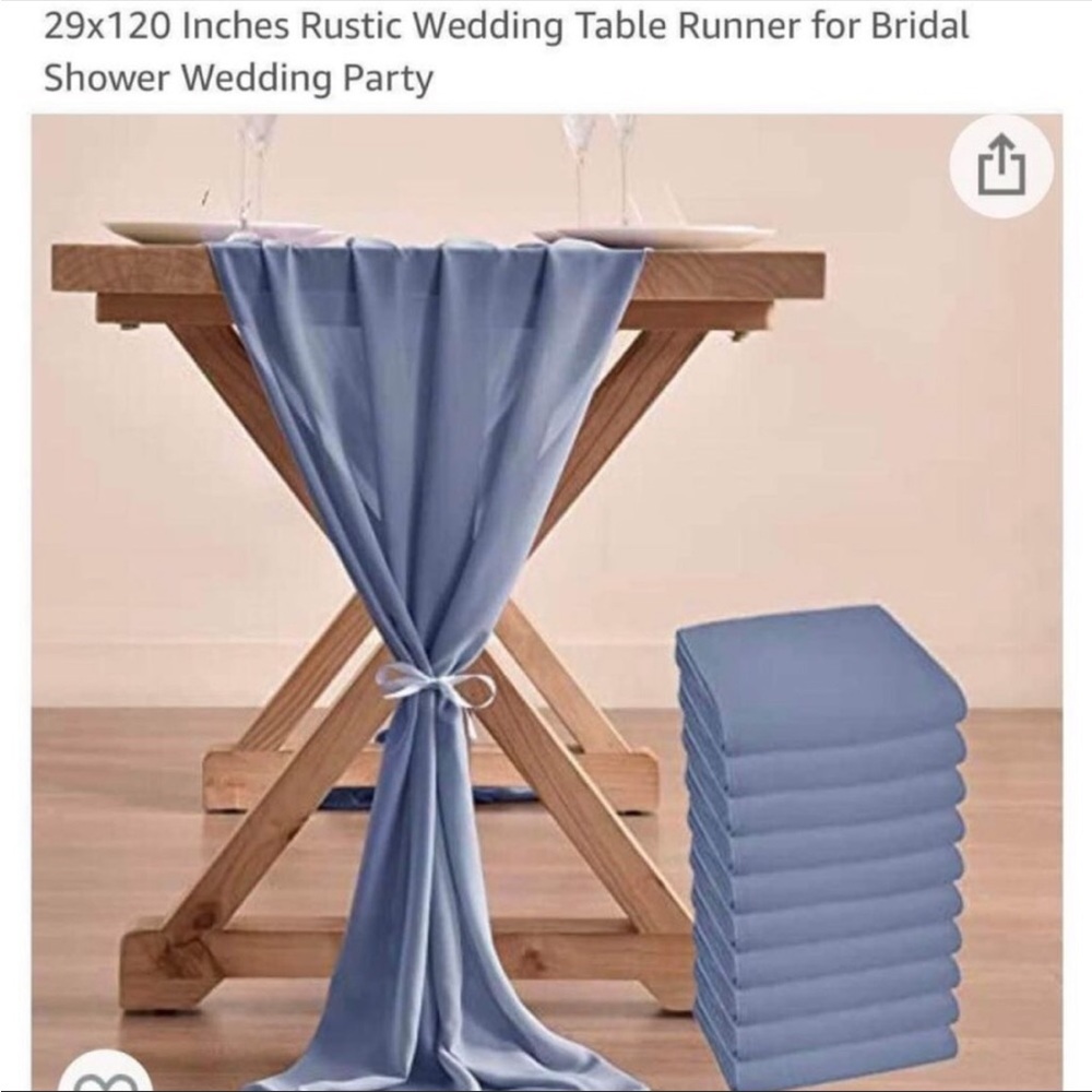 Wedding decor: 8 dusty blue table runners
